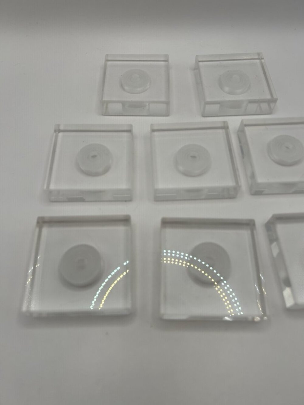 Lot of 8 Clear Acrylic Lucite Display Mount Blocks 2” Square Recessed Center - Picture 5 of 15